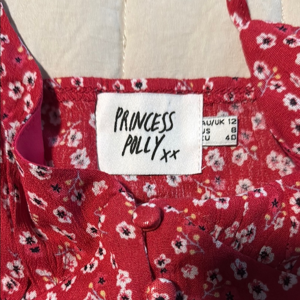 Princess Polly Red Floral Crop Top and Skirt Set - Picture 2 of 4